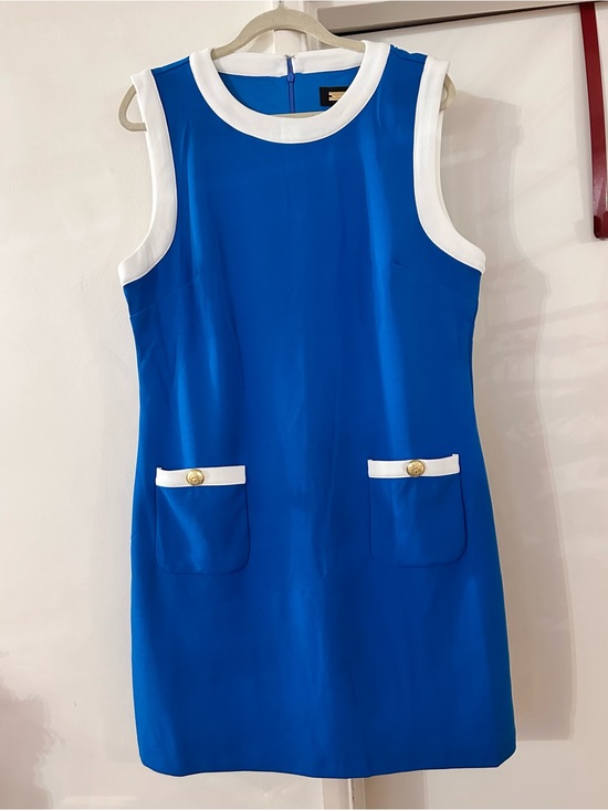 Alexia Admor Dresses & Skirts - Alexia Admor Royal Blue Sleeveless Shift Dress with White Trim